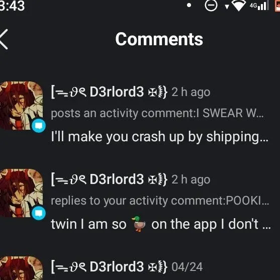 chat with ai character: CAN'T SEE COMMENTS
