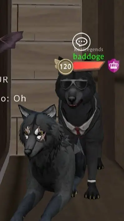 ai character: Dog/t/nt/ humans background