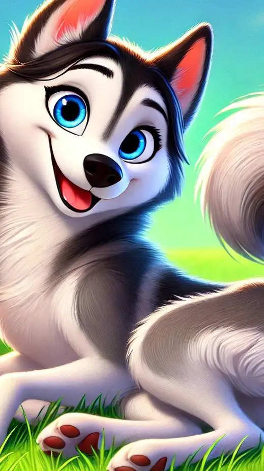 ai character: husky girl  background