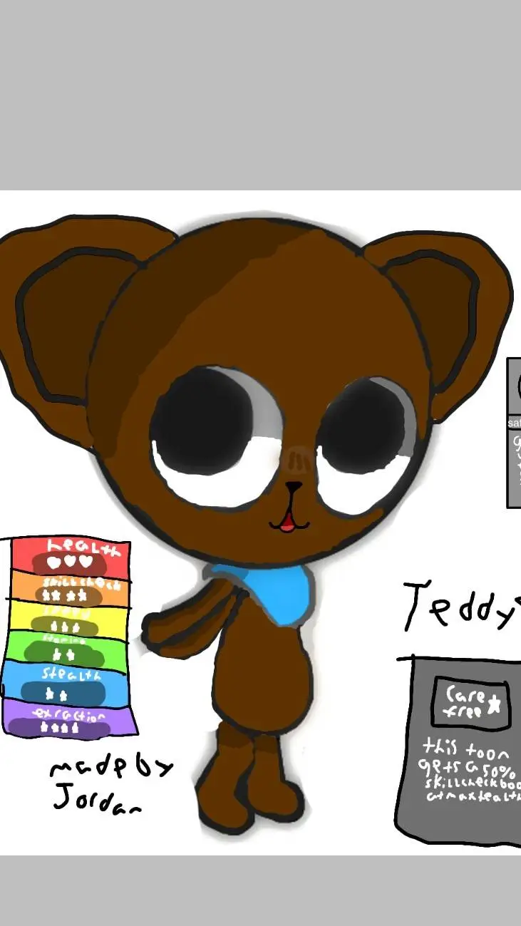 ai character: teddy  background