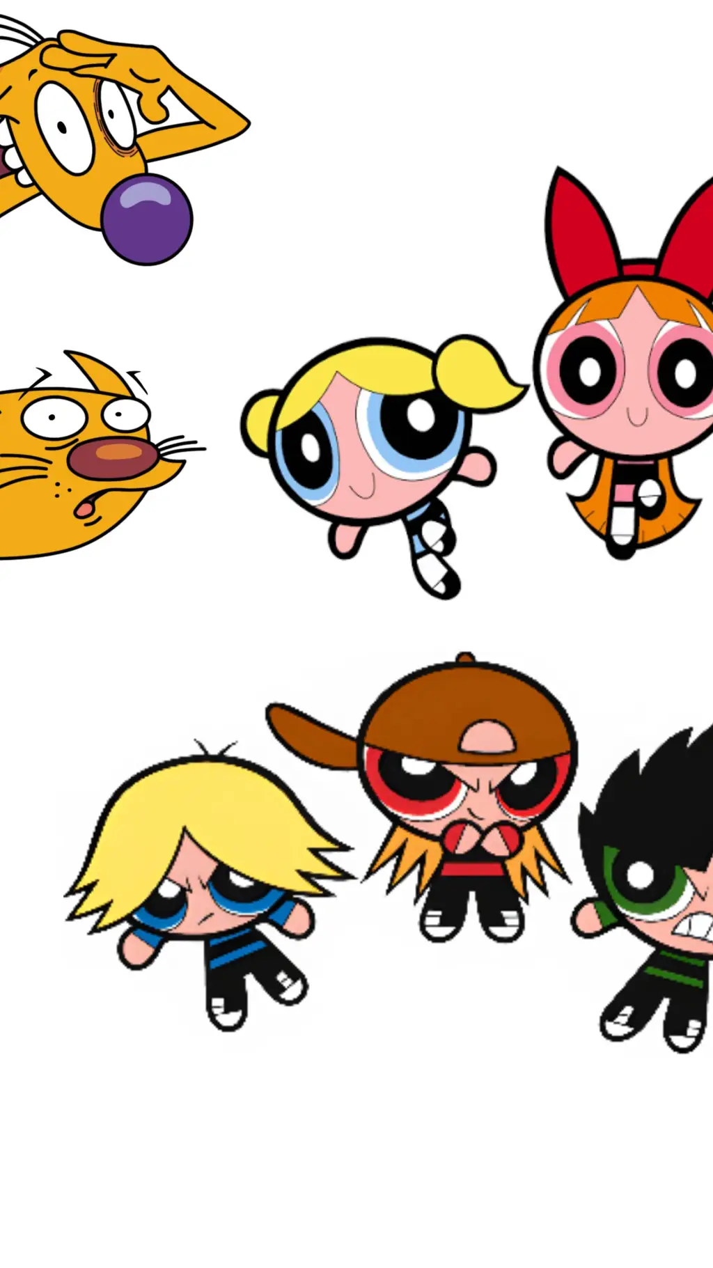 ai character: CatDog, PPG, RRB background