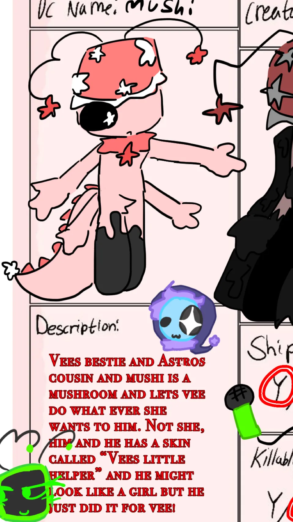 ai character: Mushi🍄 background