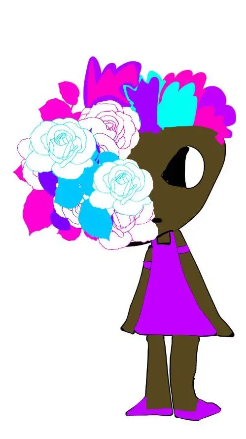 ai character: investing flowers  background