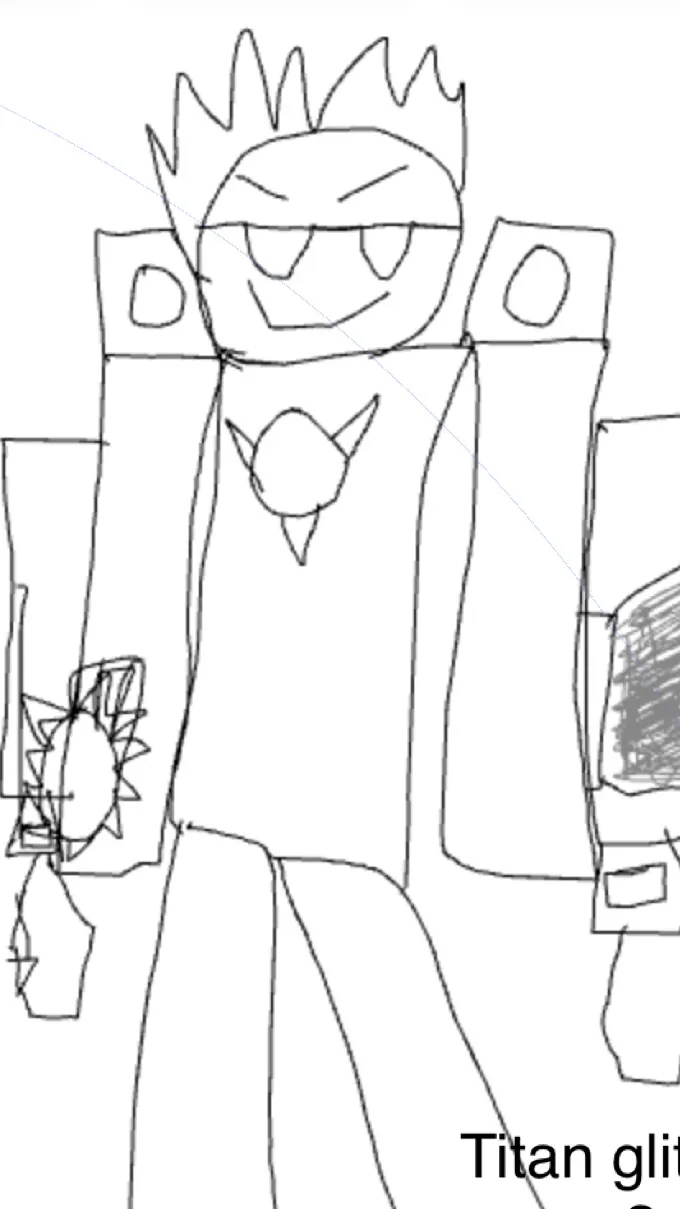 ai character: Titan glitchman background