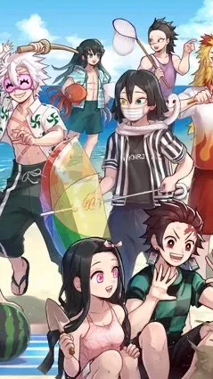 ai character: KNY VACATION background