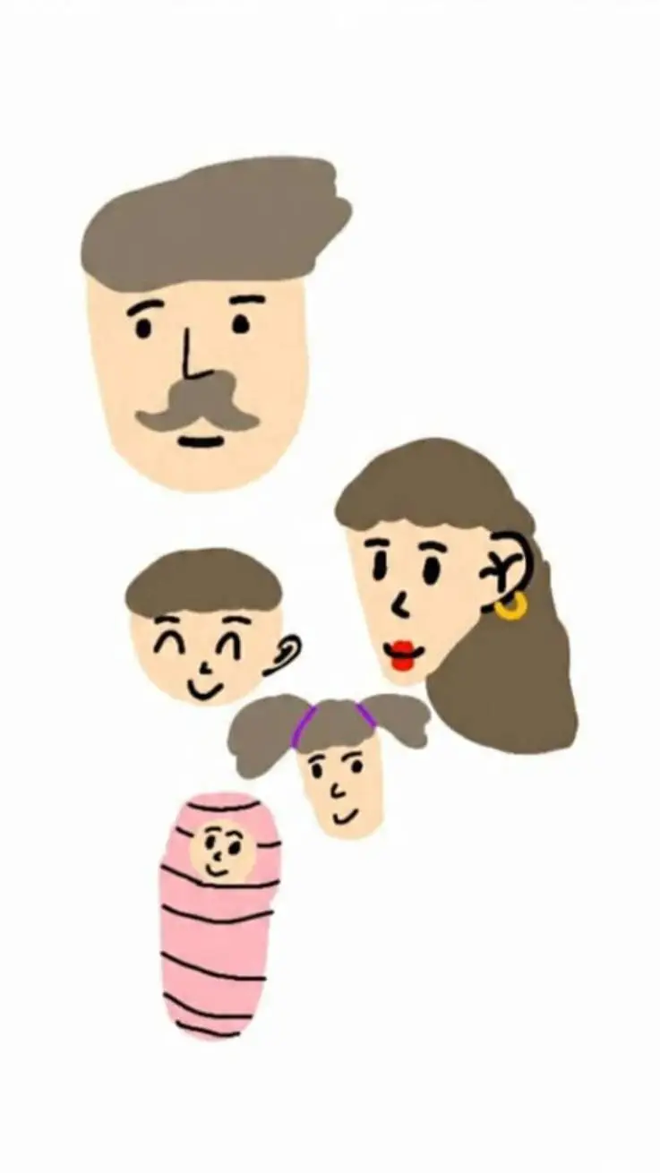 ai character: Family made draw background