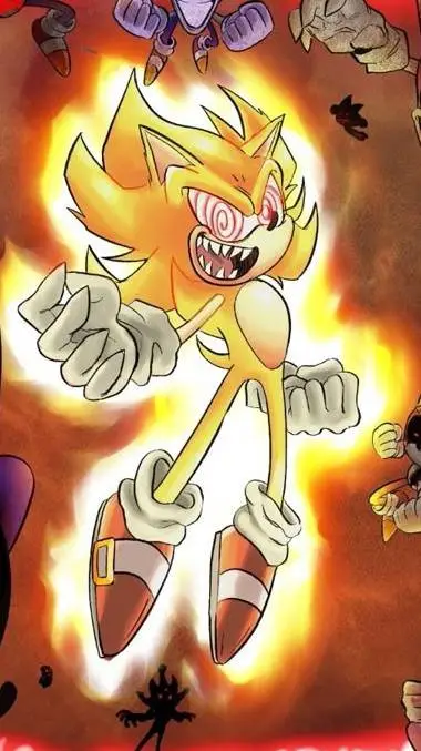 ai character: 🌕🌃Fleetway Sonic🌃🌕 background