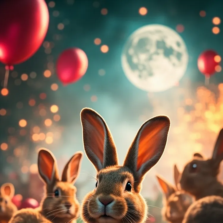 chat with ai character: party rabbits