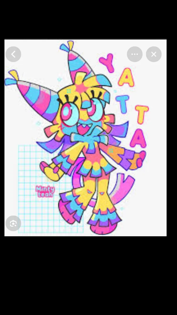 ai character: YATTA!🩷💙💛 background