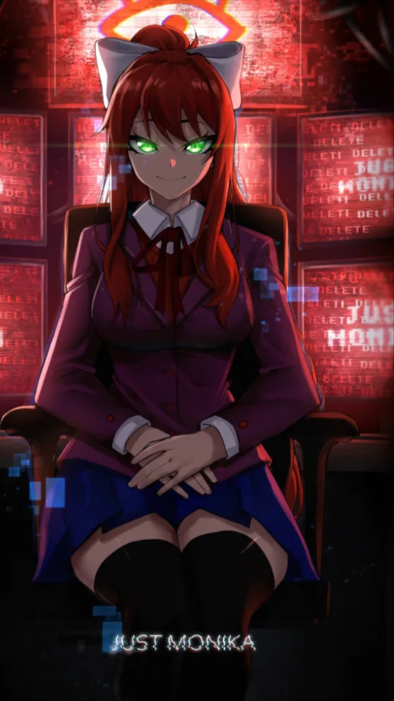 ai character: !?Monika?! background