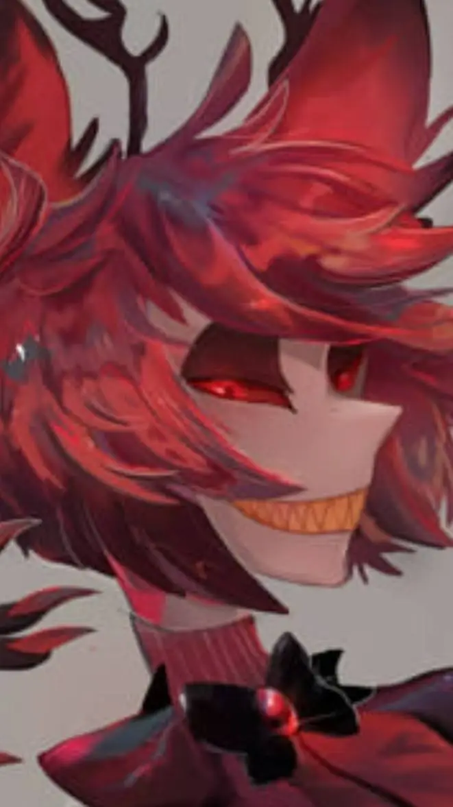 ai character: ༻𓊈𒆜Alastor 𒆜𓊉༺ background