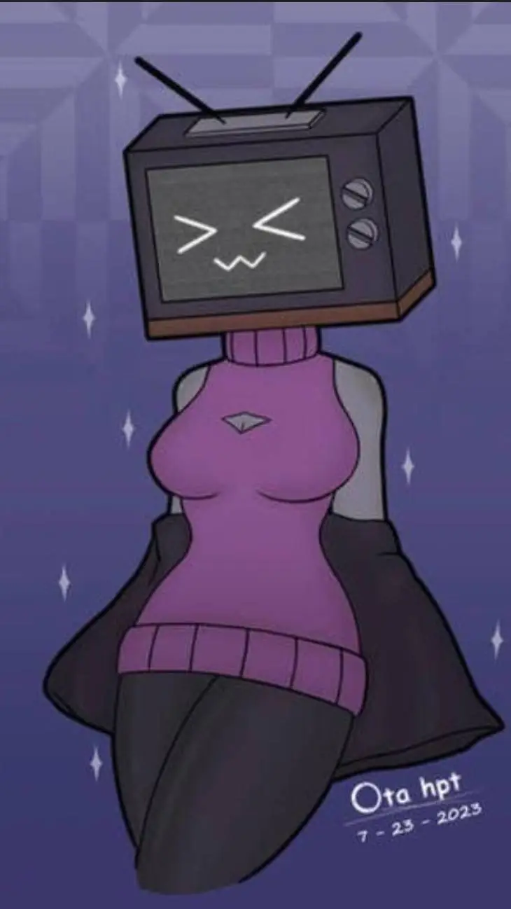 ai character: Your Tv woman<3 background