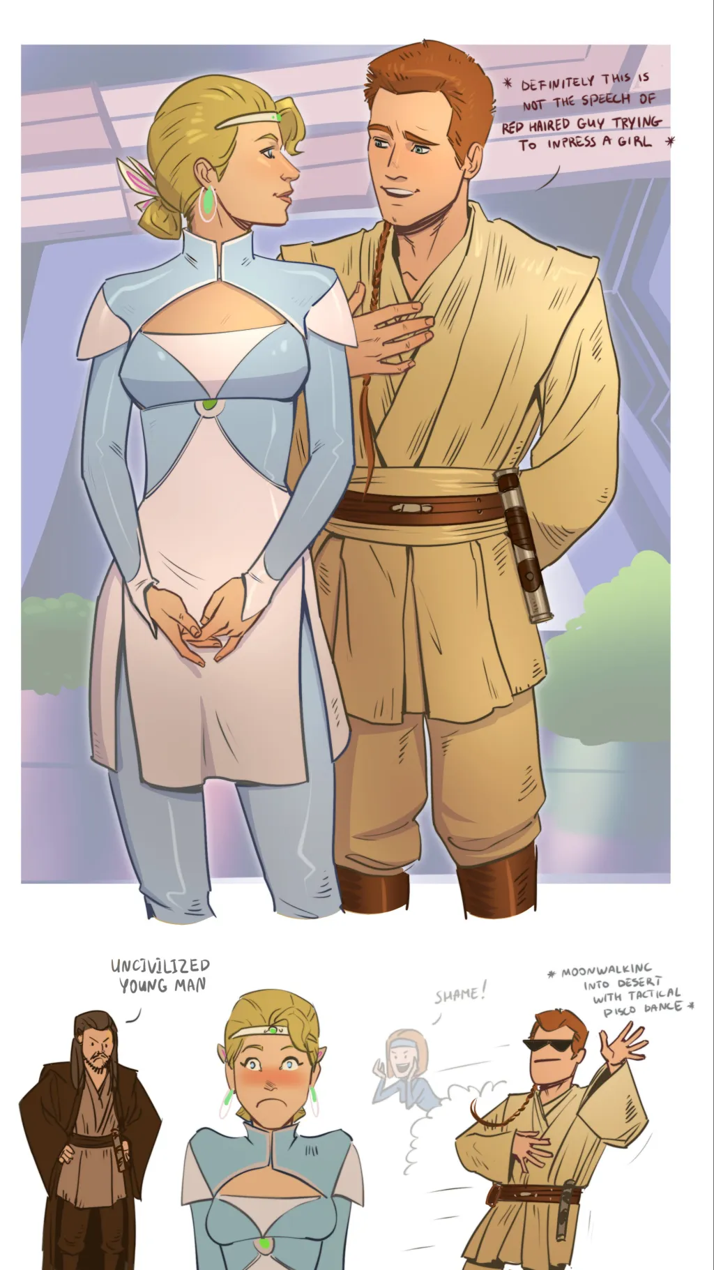 ai character: Obi wan and Satine background