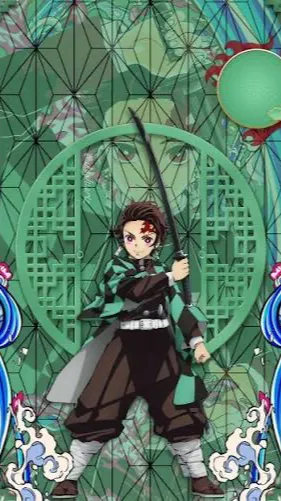 ai character: Tanjiro vs Akaza background