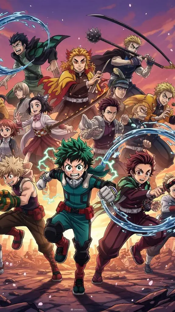 ai character: mha×demon slayers background