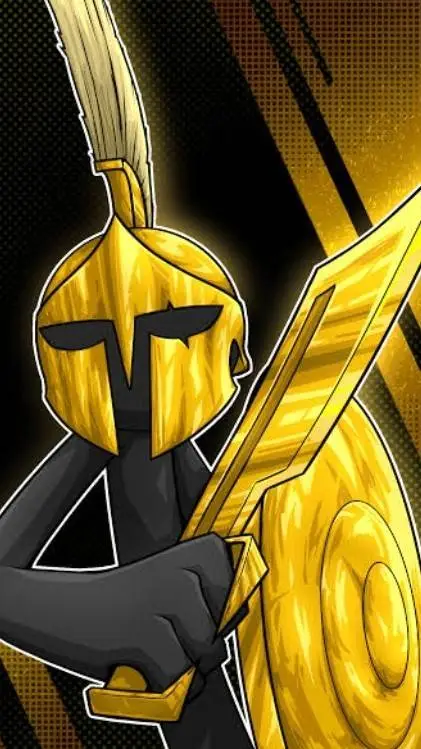 ai character: golden Spearton background