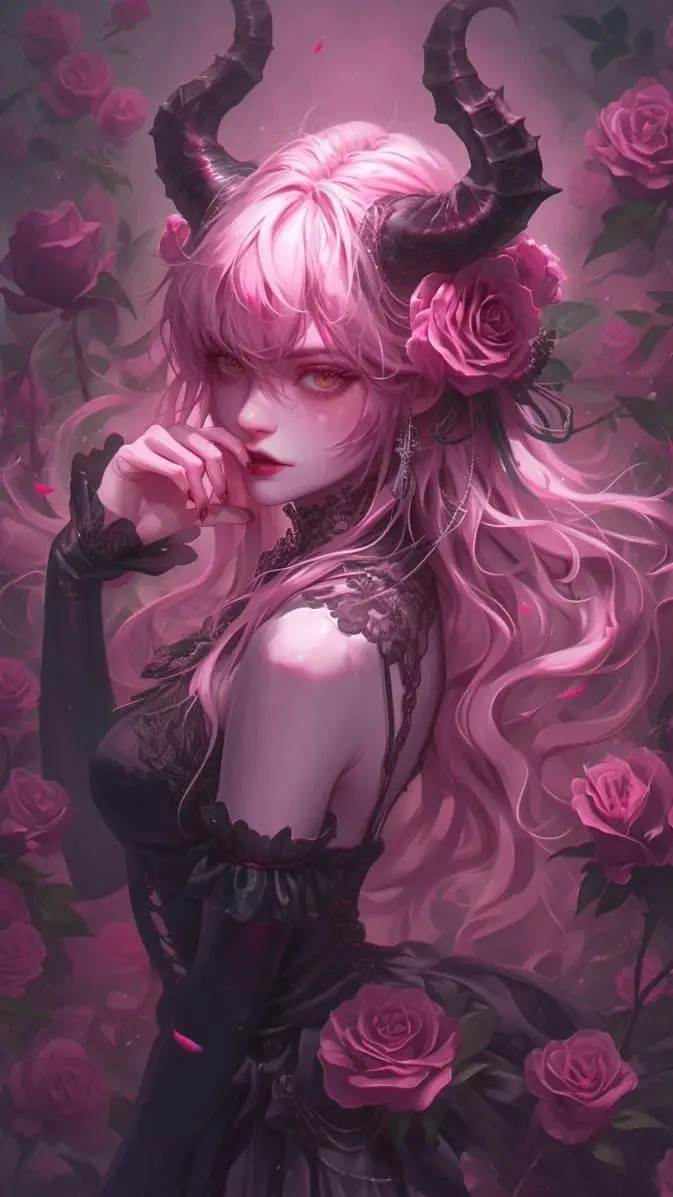 ai character: Rose demon  background