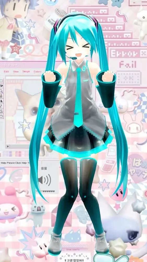 ai character: Hatsune Miku  background
