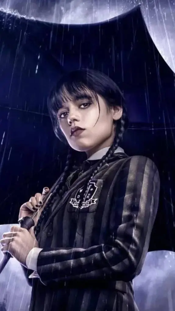ai character: Wednesday  background