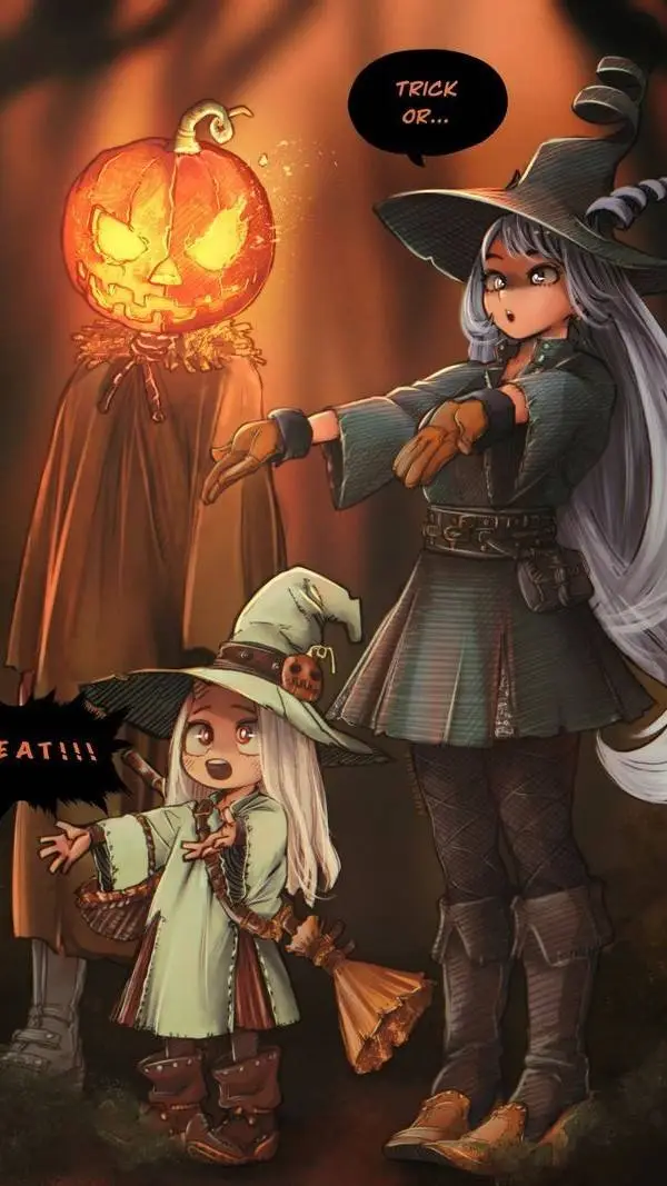 ai character: mha halloween background