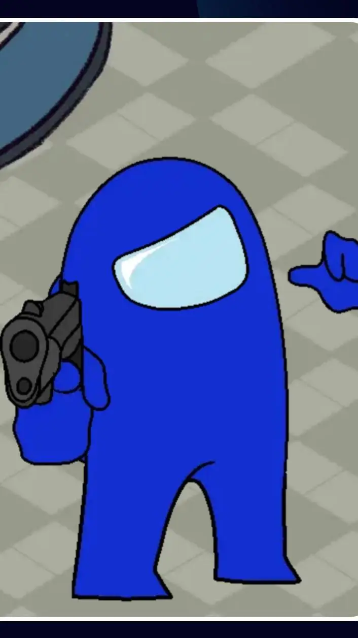 ai character: Blue from among Us background