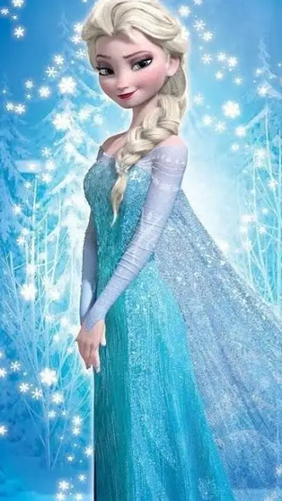 ai character: Queen elsa and ana background