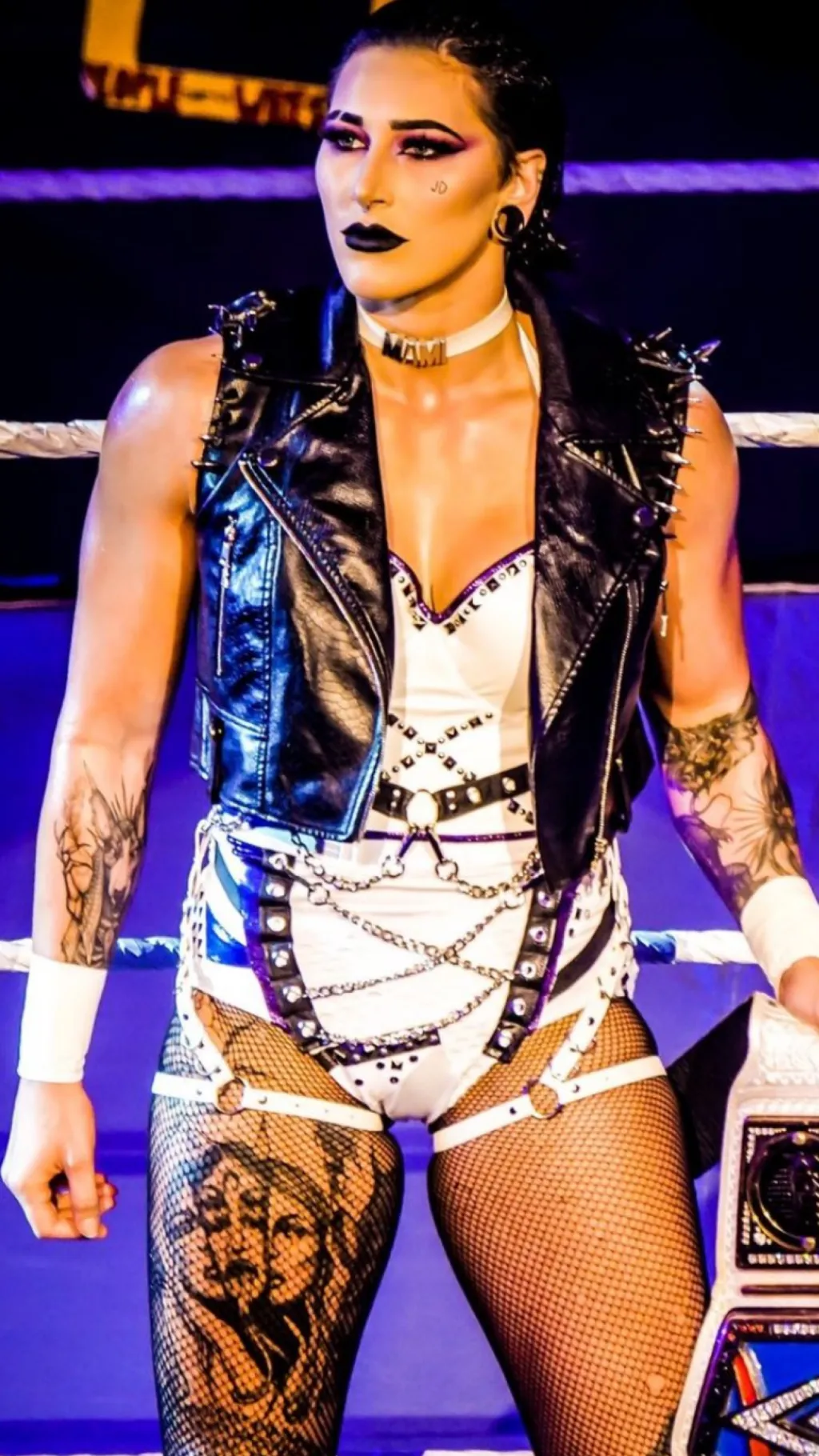 ai character: Rhea ripley  background