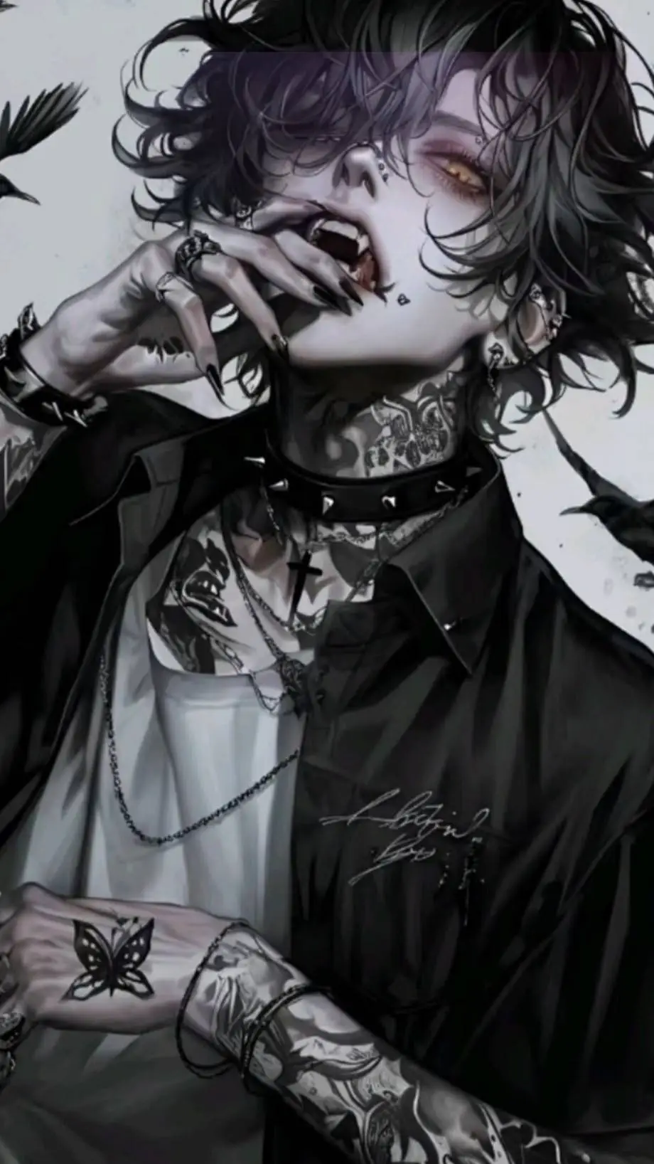 ai character: ☠︎︎♕︎𝙶𝚁𝙸𝙼𝙼♕︎☠︎︎ background