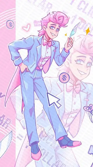 ai character: $°• HARVEY! •°¢ background
