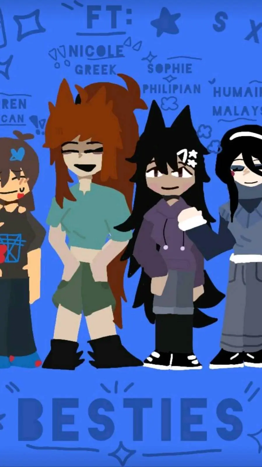 ai character: 🎀 The Besties🍎 background