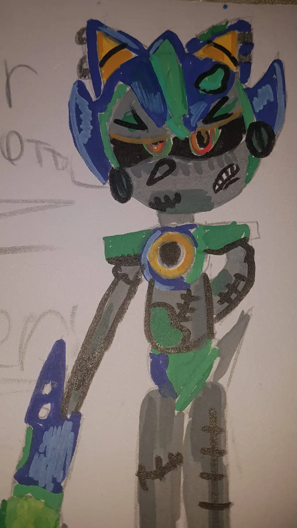 ai character: metal  background