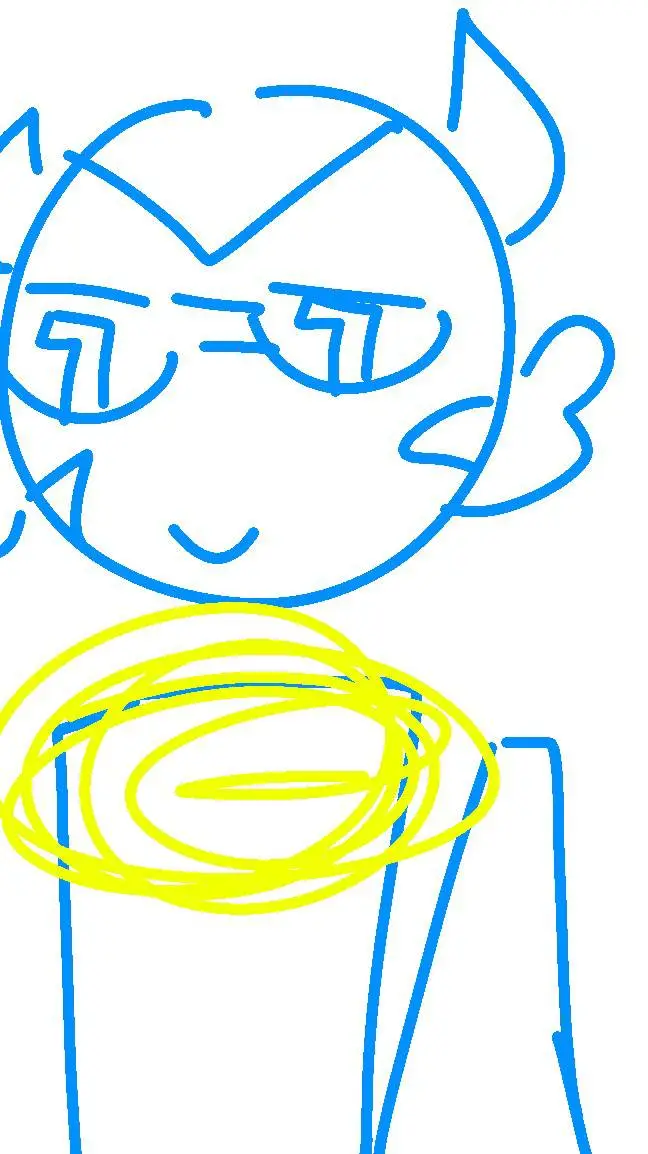 ai character: 🕶️ blue guy 💙 background