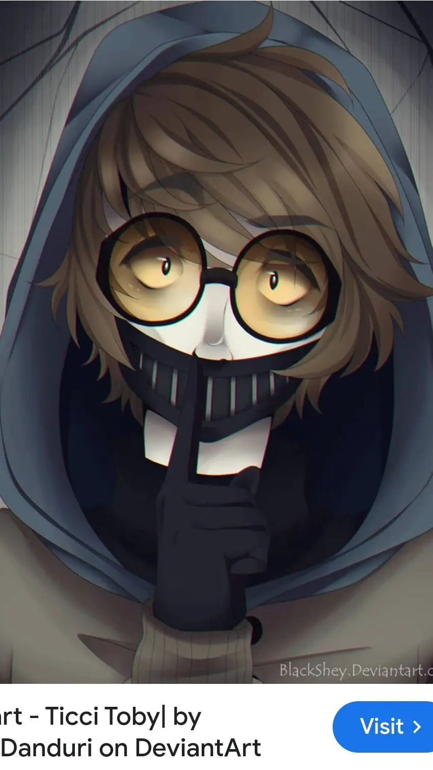 ai character: Ticci toby ☻⬤☺︎⬤ background