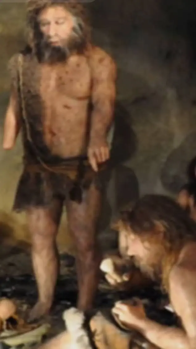 ai character: cavemen background