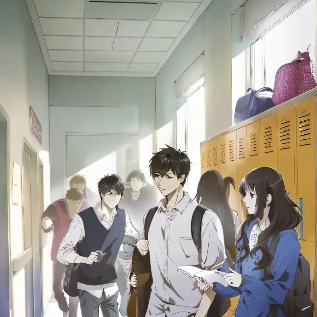 chat with ai character: Hallway and school