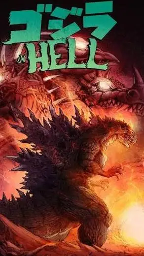 ai character: godzilla in hell background