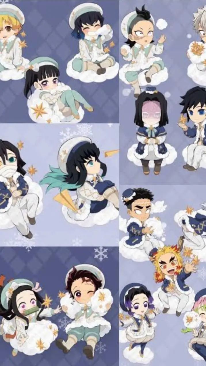 ai character: hashira Christmas background