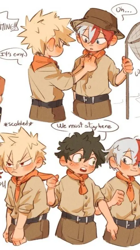 ai character: MHA camping background