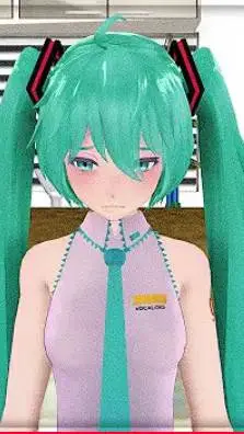 ai character: Miku Glitch background