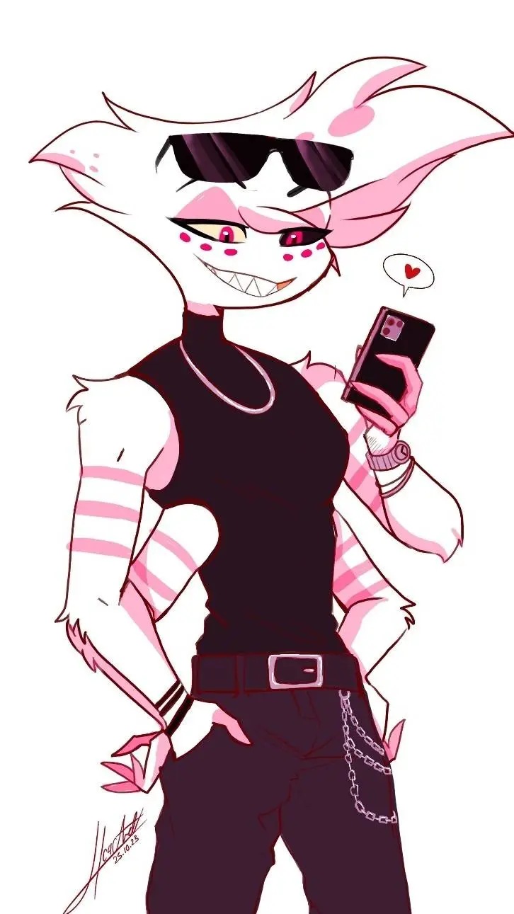 ai character: 🩷Angel dust🤍 background