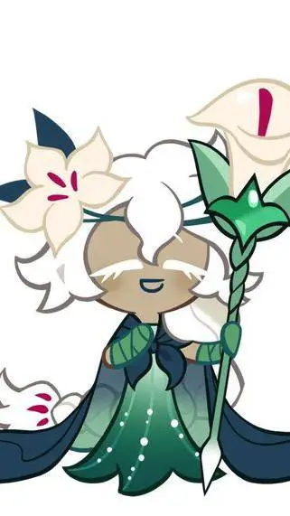 ai character: White Lily Cookie background