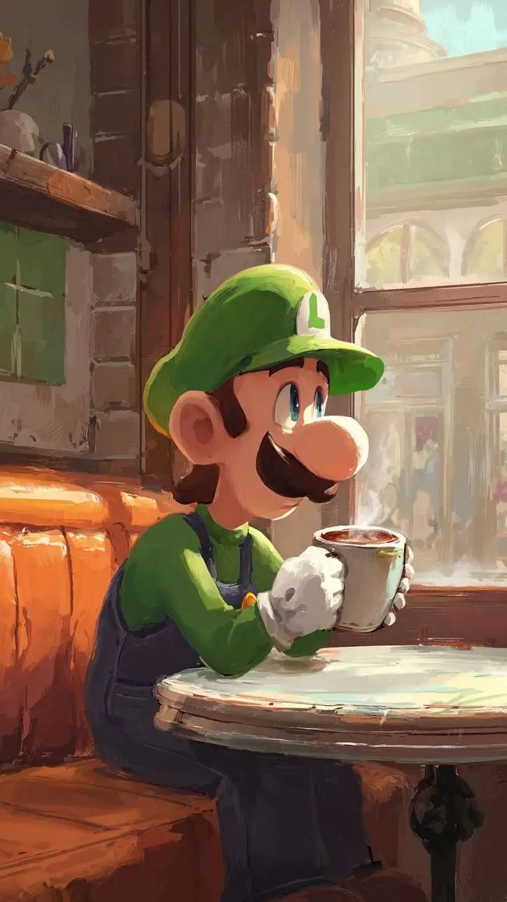 ai character: Luigi  background