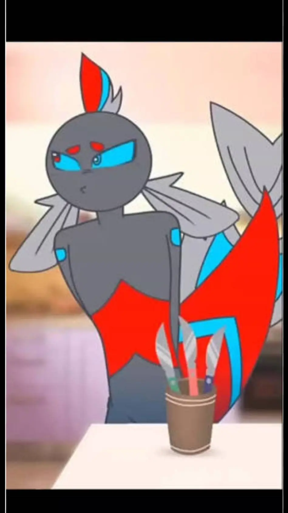 ai character: neon background