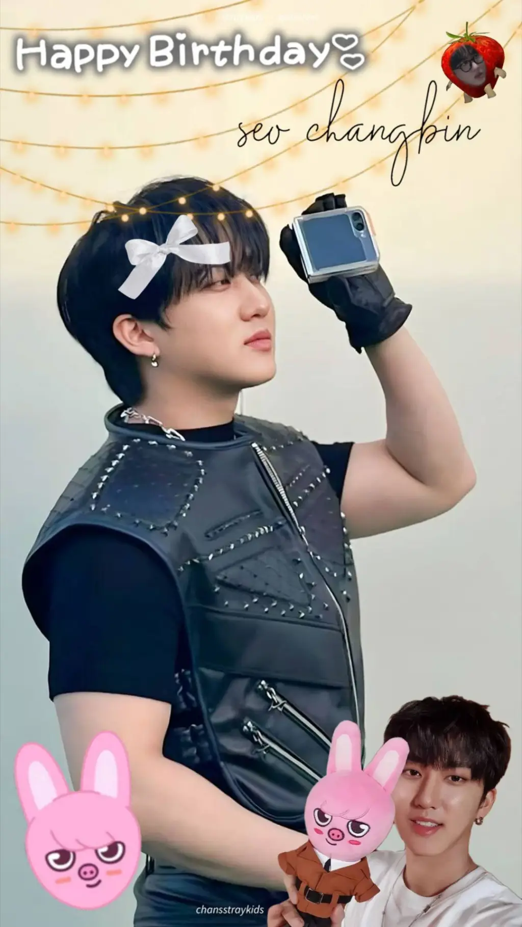 ai character: 🐷🐰✨️🩷Changbin🩷✨️🐰🐷 background