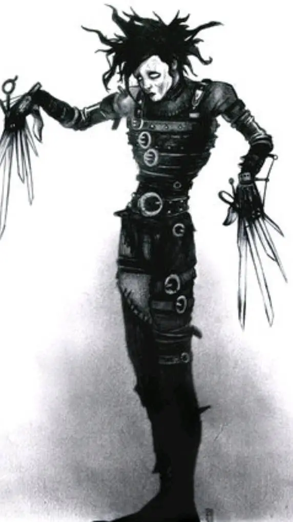 ai character: EdwardScissorhands background