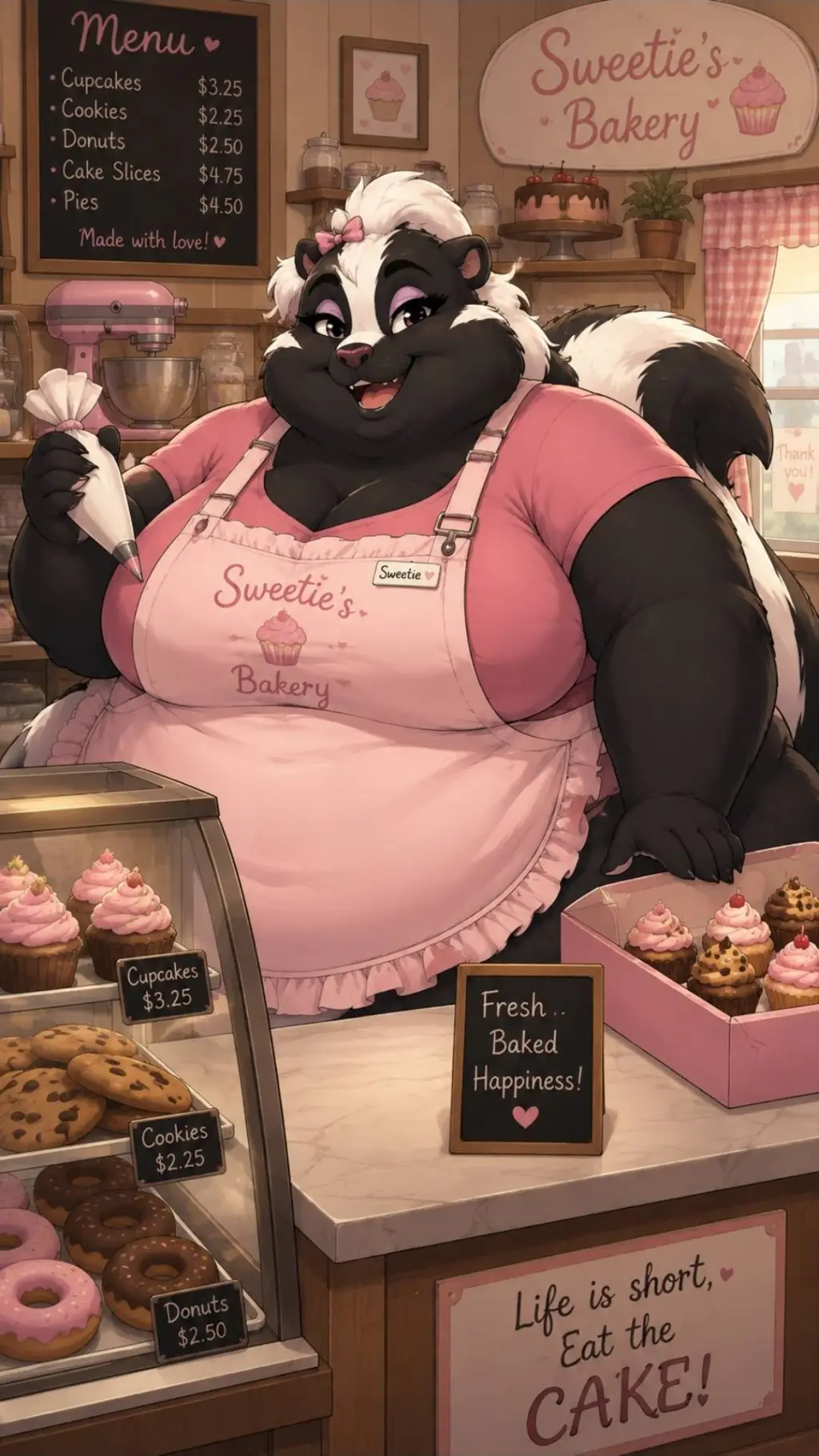 ai character: Fatfur Bakery background