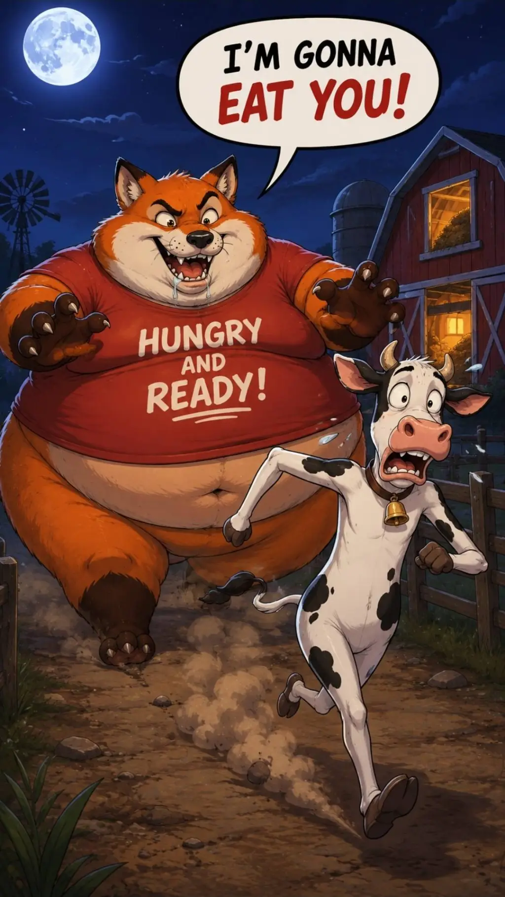 ai character: Fatfur vore background