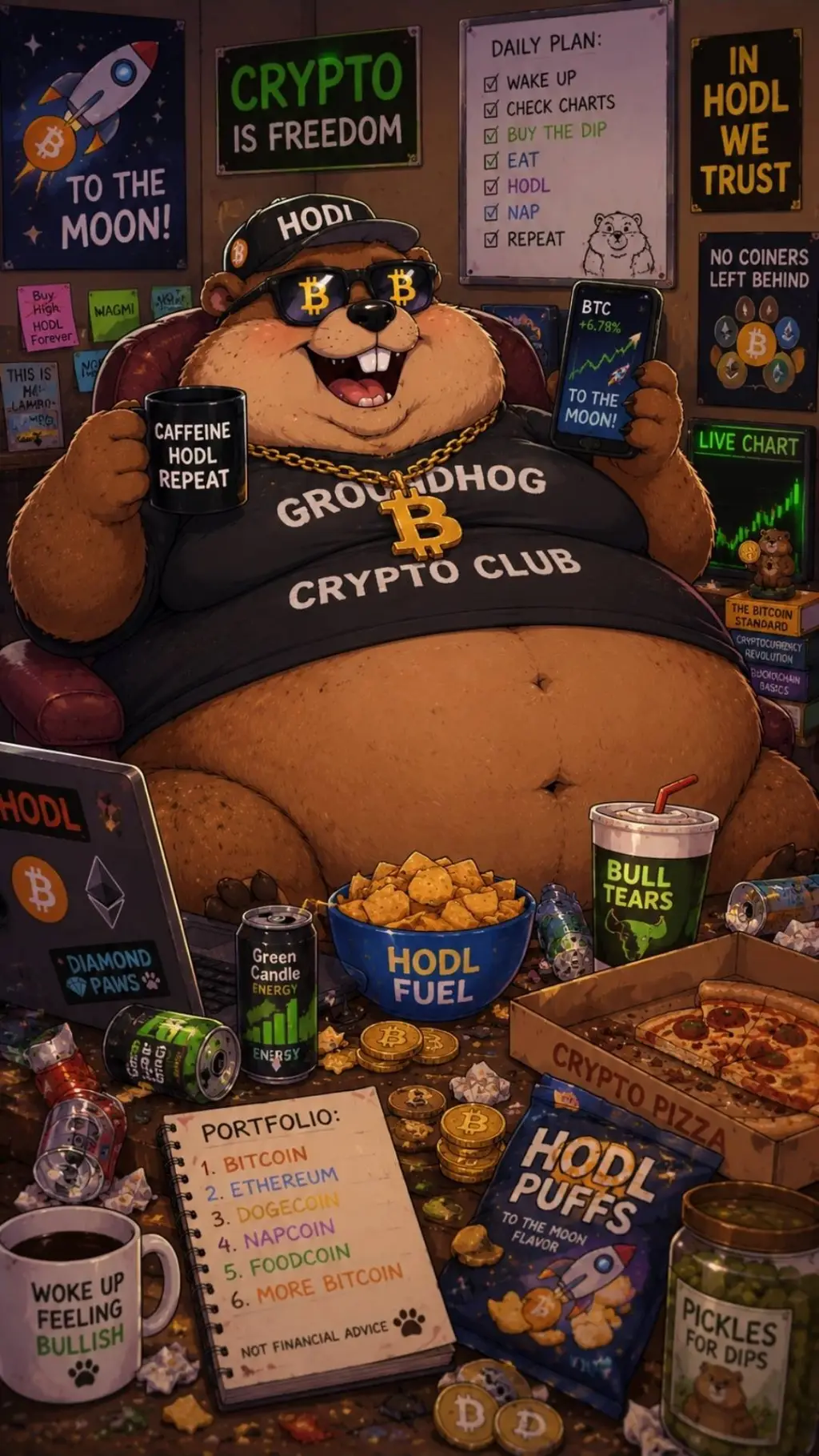 ai character: Fatfur Crypto background