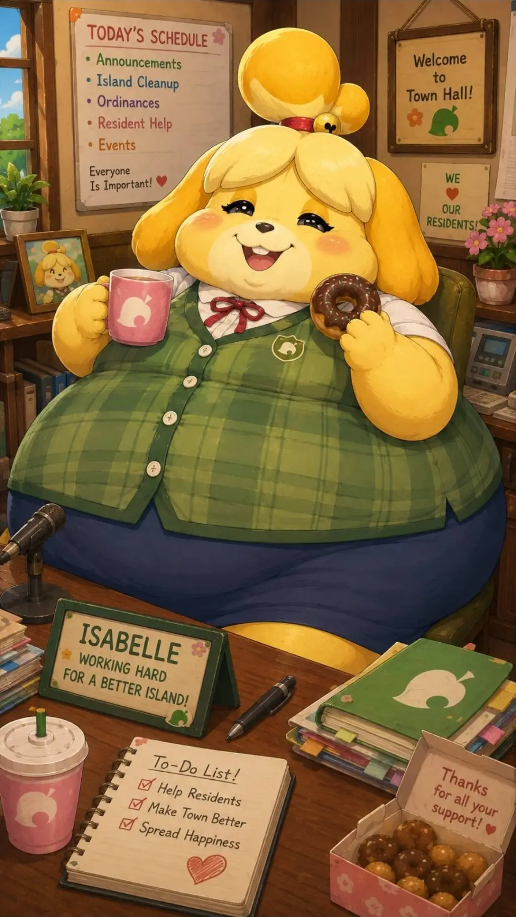 ai character: Fat Isabelle background