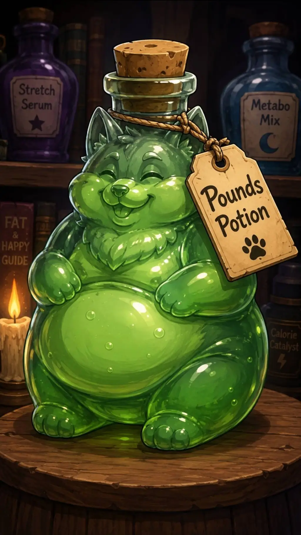 ai character: Fatfur potion background